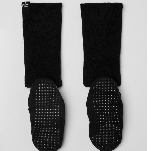 NWT Alo Strappy Siren Grip Socks Black Ballet Barre Pilates Brand New ONE PAIR - Picture 16 of 16